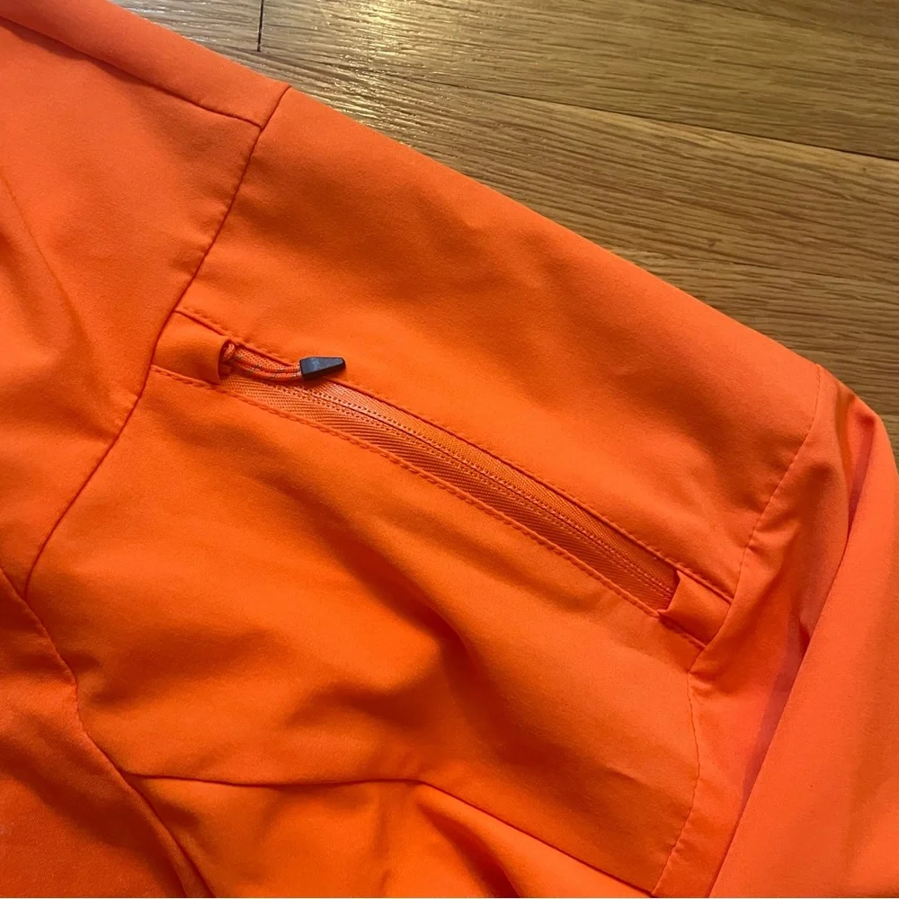 ADIDAS “supernova” lightweight running zip up jacket /orange w/reflective thread